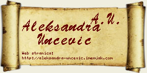 Aleksandra Unčević vizit kartica